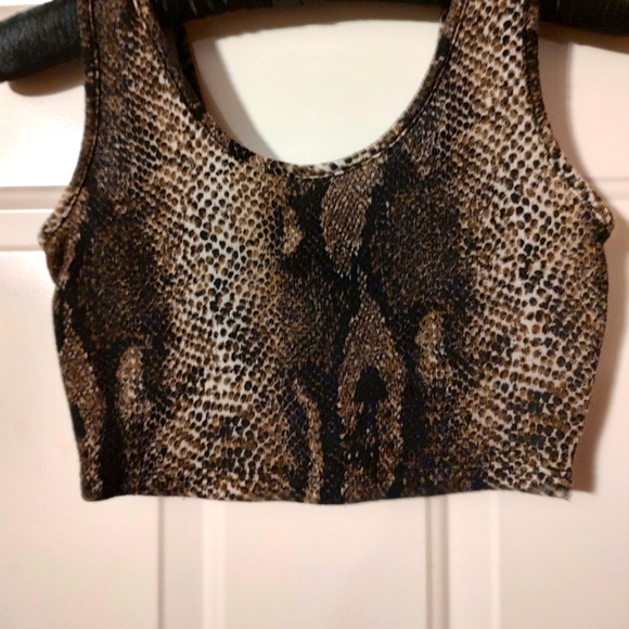 🤎 Sexy PinUp 2-Piece Snake Print Crop top & Midi Skirt - S - Picture 2 of 14